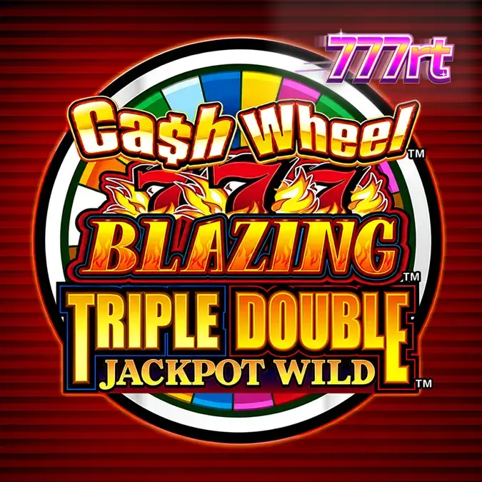 Tampilan visual mesin slot klasik Cash Wheel Blazing 777 Triple Double Jackpot Wild